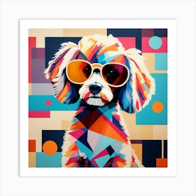 Abstract modernist Toy poodle dog 1 Art Print