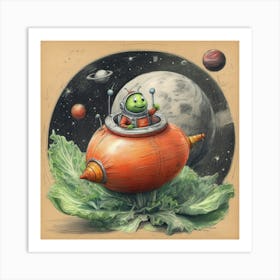 Alien In Space Art Print