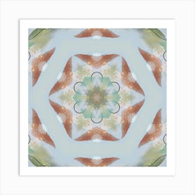 Luminous Mandala Earth Colors Square Art Print