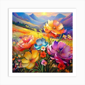 Flowers In The Meadow Art Print