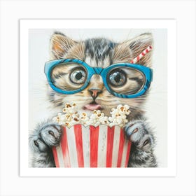 Popcorn Cat 4 Art Print