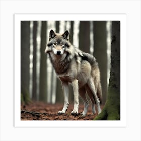 Wolf In The Forest 23 Art Print