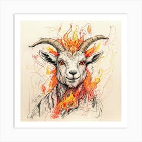 Goat On Fire 45 Art Print