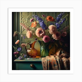 Flowers In A Vase 3 Art Print