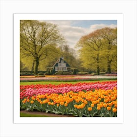 Tulips In The Garden 9 Art Print