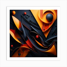 Abstract Art Piece Blending The Motifs Inspired By Jacob Lawrence And Francis Picabia Synthography 300814434 Art Print