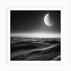 Moon In The Desert Art Print