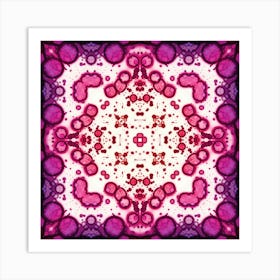 Pink Watercolor Flower Pattern From Bubbles 10 Art Print