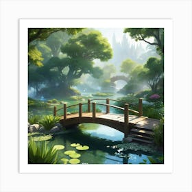 Bridge Over The Pond Art Print