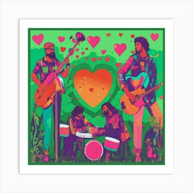 A Square Instagram Post With Musicians Holding Hea (2) Art Print