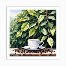 Coffee And Coffee Beans 5 Art Print