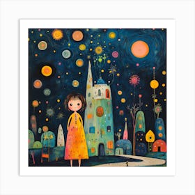 Little Girl In A Castle Art Print