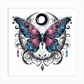 Tattoo Style Butterfly Art II Art Print