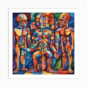 Endocrine System Cubism Style Art Print