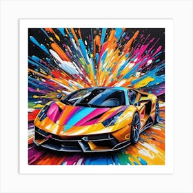 Splatter Lamborghini Art Print