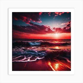 Sunset On The Beach 830 Art Print