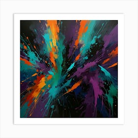 Abstract With Paint Splashes Art Print