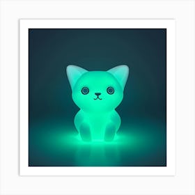 Cat Night Light Art Print