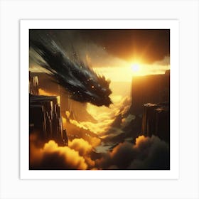 Dragon Flying In The Sky 1 Art Print