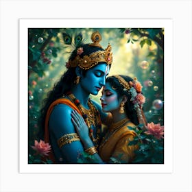 Lord Radha Krishna Art Print