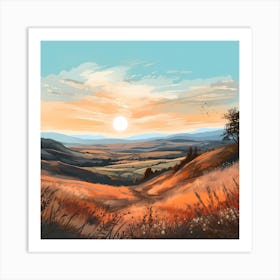 Autumn Countryside Sunset Art Print