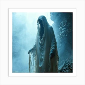 A Figure Shrouded In A Translucent Veil Embodying Both Spiritual Ethereal Energy And The Tangibilit (2) Art Print