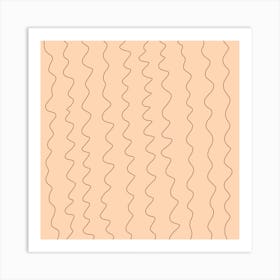 Wavy Lines Lines Pattern Wiggly Minimal Print Art Print