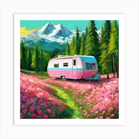 Pink Camper Art Print
