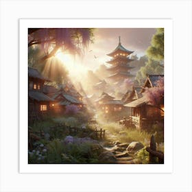 Japanese Village 1 Art Print