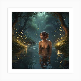 Girl In The Forest Art Print