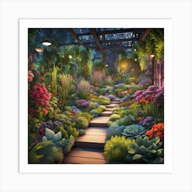 Garden At Night art print 3 Art Print