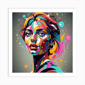 Colorful Woman Painting Art Print