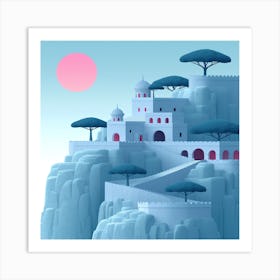 Castle On A Mountain Art Print