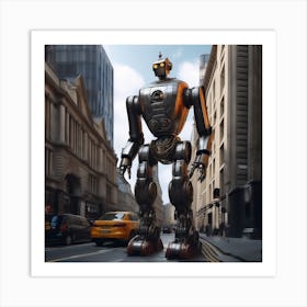 Robot In The City 105 Art Print
