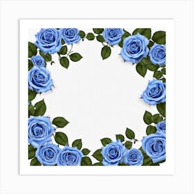 Blue Roses Frame 9 Art Print