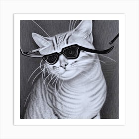 Cat In Sunglasses3 Art Print