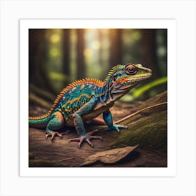 Lizard In The Forest Art Print