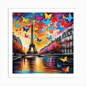 Paris With Butterflies 27 Art Print