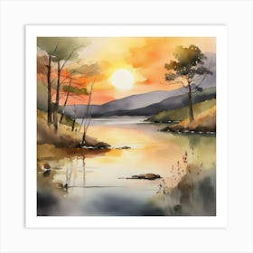 Sunset Painting Art Print