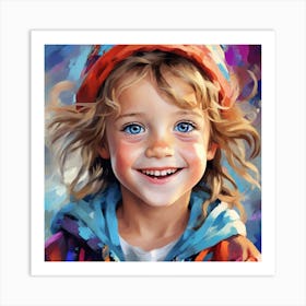 Little Girl With Blue Eyes Art Print