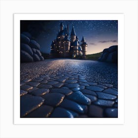 Fairytale Castle At Night Art Print