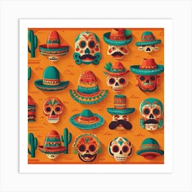 Mexican Masks 2 Art Print