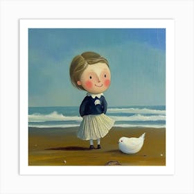 Little Girl On The Beach Art Print