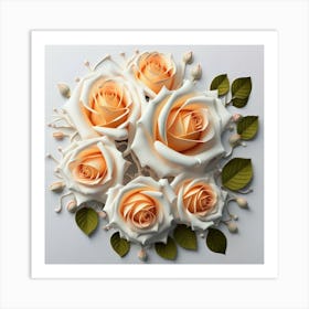 Spring flowers on a bright white wall, 12 Art Print