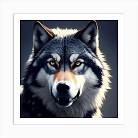 Wolf_edit in dark place 1 Art Print