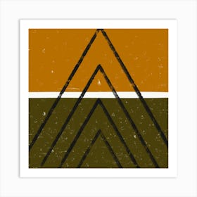 Yellow and Green Triangles Variation Art Print