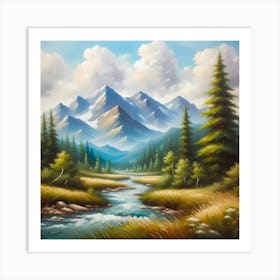 Mountain Landscape Painting 1 Art Print