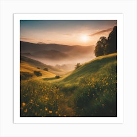 Sunrise In The Mountains Art Print