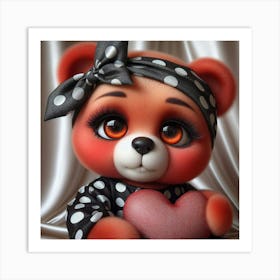 Teddy Bear With Heart 6 Art Print