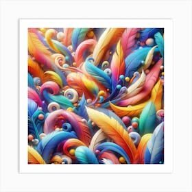 Colorful feathers 2 Art Print